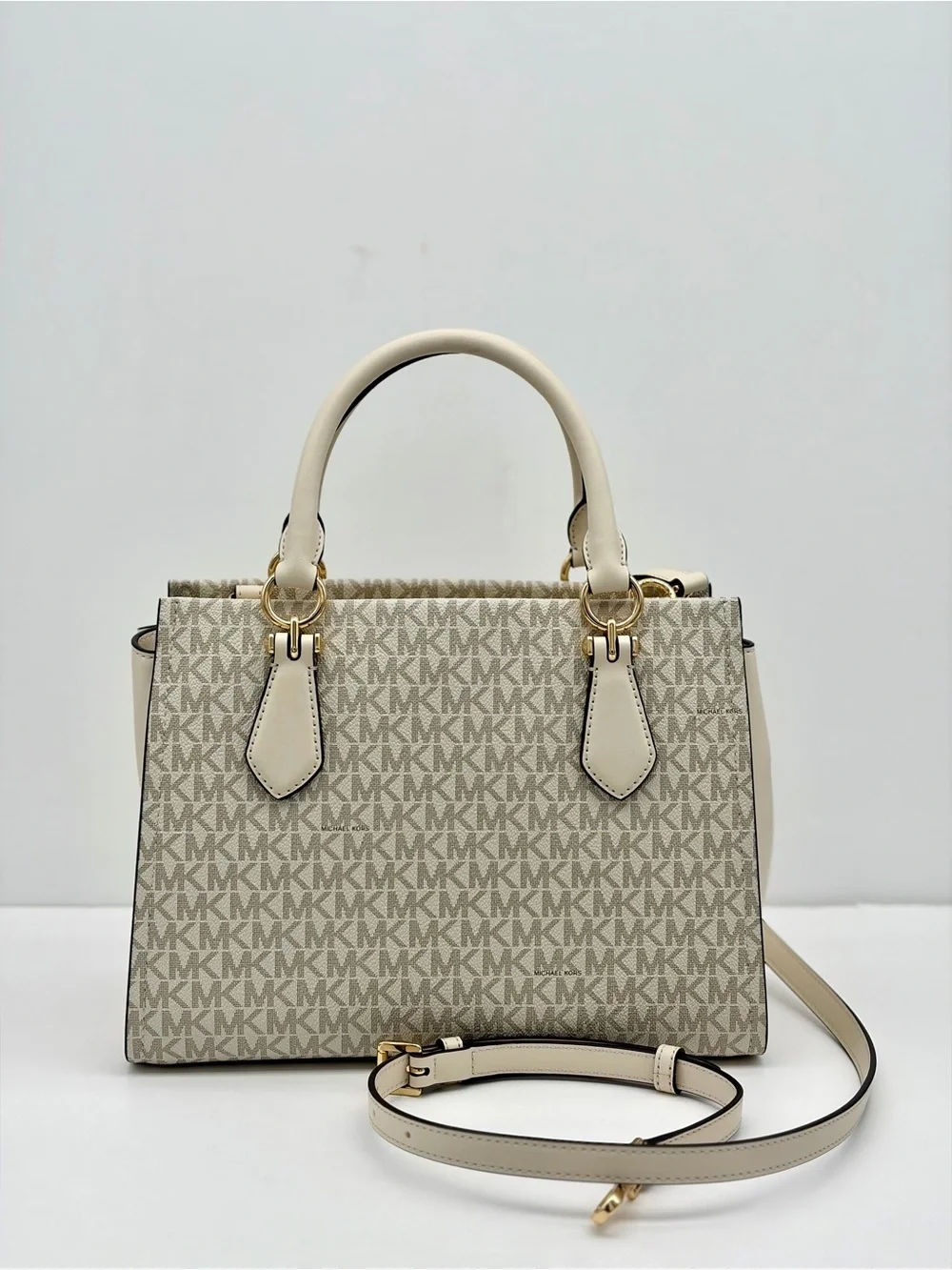 MICHAEL KORS Marilyn Md Embellished Signature Logo Satchel Crossbody